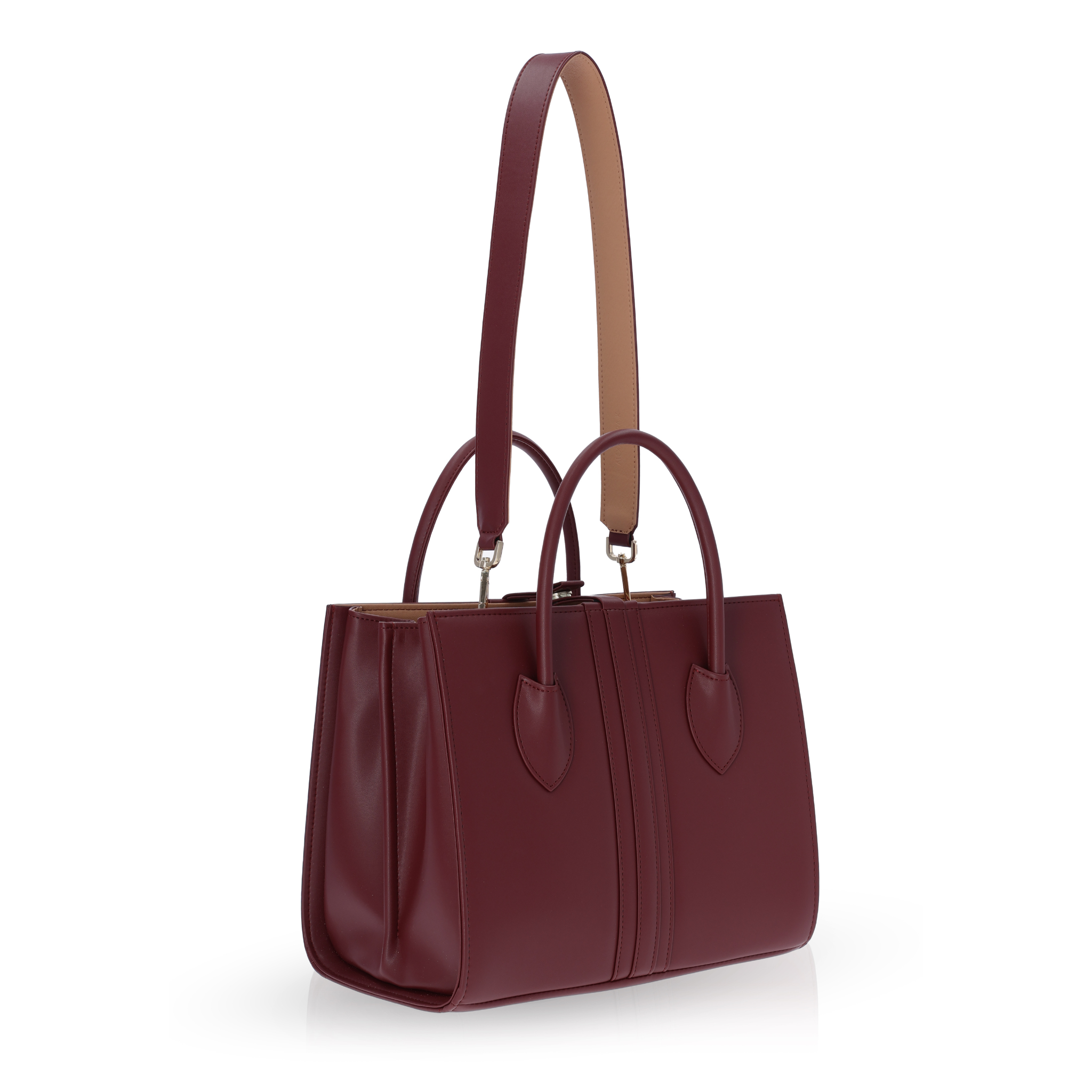 Large Classic BURGUNDY Handbag ALEXANDRA K